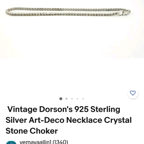 Vintage Dorsons Art Deco Sterling silver and crystal choker & Earings set. - Picture 15 of 15